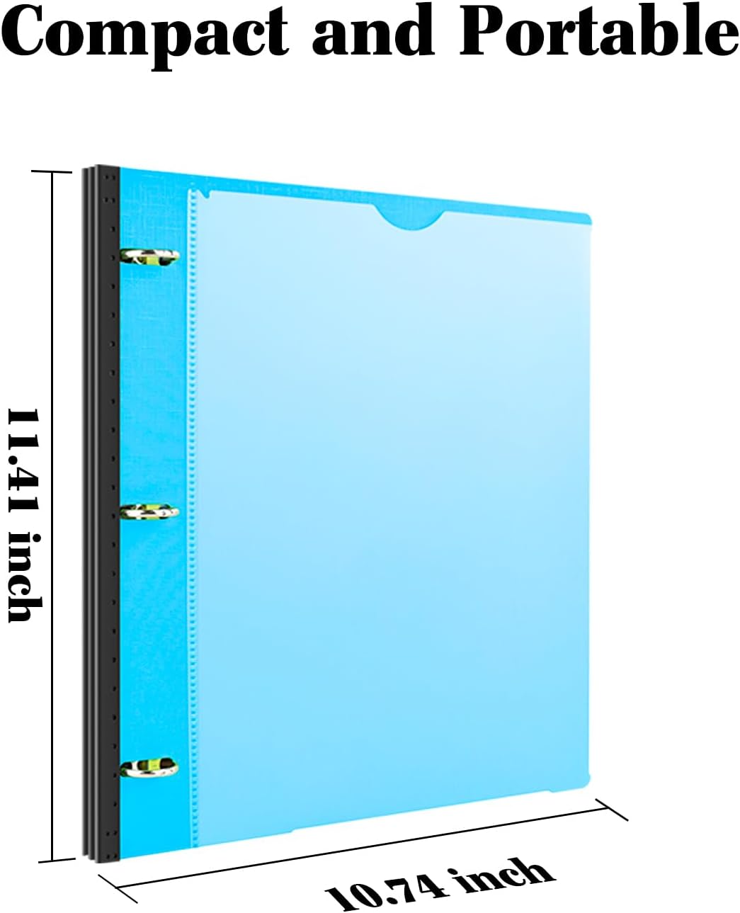INFUN Telescoping 3 Ring Binder - 4PCS, Portable Plastic 3 Ring Binder with Telescoping Spine, Binders with Foldable Front Cover Holds 8.5"x11" Paper for School, Office, Homes