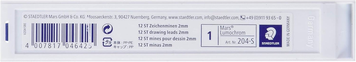 Staedtler Mars Lumochrom 204 - Case of 12 Drawing Leads 2 mm Assorted
