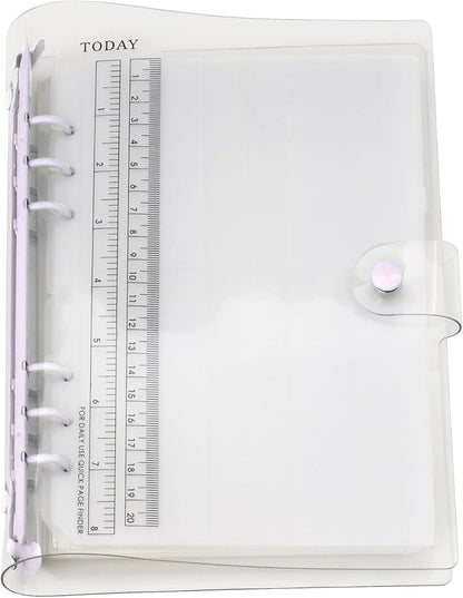 A6 A5 6-Holes Colorful PVC Cover Round Ring View Binder with Snap Button Closure File Folder for Loose Leaf Sheet Protectors Notebook Refill (Pink Daisy, A5 Mini Set) - Colors B