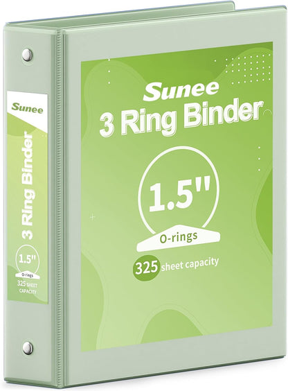 SUNEE 3 Ring Binder 3 Inch 1 Pack, Clear View Binder Three Ring PVC-Free (Fit 8.5x11 Inches) for School or Office Supplies, Pink