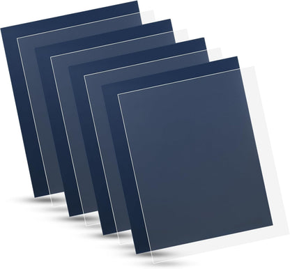 HOUYEE 120 Pack Binding Covers and Backs Set, 8.5x11 Inches, Including 60 Pcs 10 Mil Clear Binding Covers, 60 Pcs 12 Mil Black Plastic Sand Texture Polycovers, Letter Size