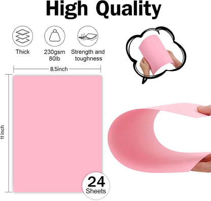 24 Sheets Cream Cardstock 8.5 x 11 Off White Paper, Goefun Ivory Card Stock Printer Paper for Cards Making, Office Printing, Certificate