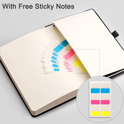 EMSHOI Graph Paper Notebook - 256 Pages A5 Graph Notebook/Journal, Hard Cover, 120gsm Thick Paper, Smooth PU Leather, Inner Pocket, 5.75'' × 8.38''-Black