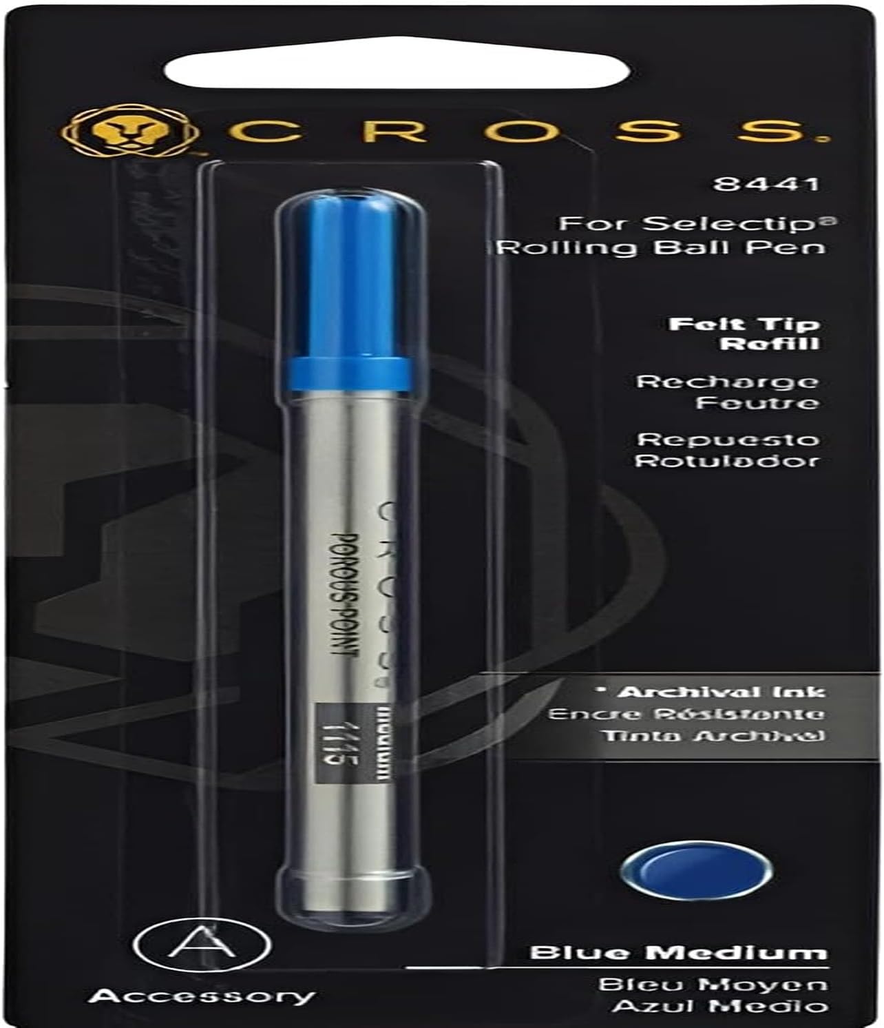 Cross Porous-Point Felt-Tip Refill for Selectip Pens - Blue - Medium - Felt-Tip Refill for Effortless Writing - Fast-Drying - Rich Pigmented Ink - Bold Lines & Smooth Laydown
