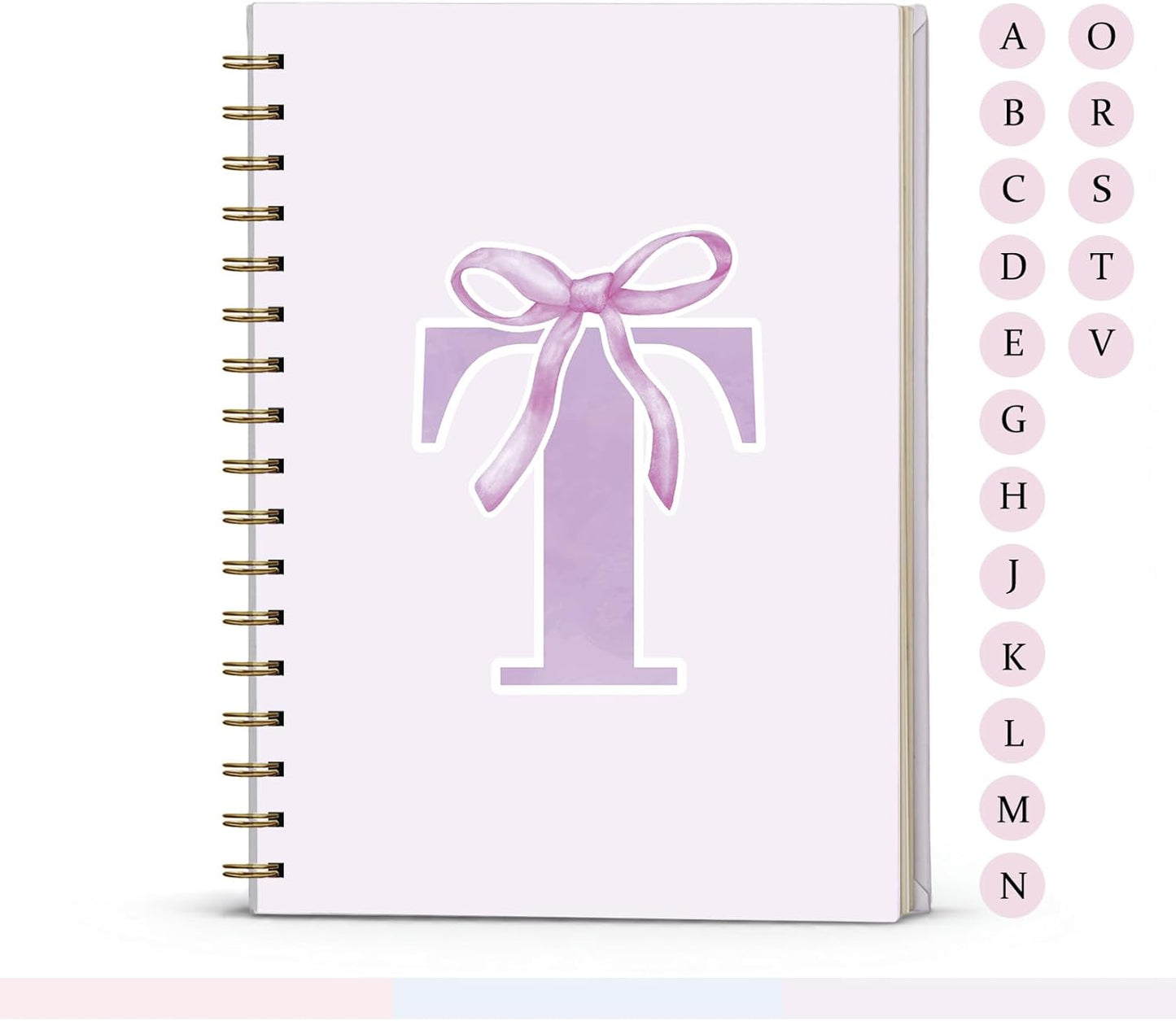 Blue Bow Journal Notebook for Girls,Initial H Journals Personalized Diary Gifts for Teen Girl Kids,Monogrammed Gifts for Women,Trendy Coquette Cute Hardcover Spiral Notebook 5.5 x 8.3 - Colors A