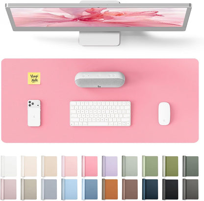 YSAGi Leather Desk Pad Protector, Large Mouse Pad, Non-Slip PU Leather Desk Blotter, Waterproof Writing Pad for Office and Home (31.5" x 15.8", Eggshell) - Colors B