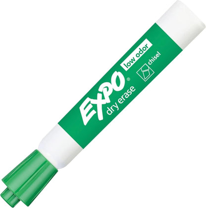 EXPO Dry Erase Markers, Low Odor Ink, Green, Chisel Tip, 12 Count - Whiteboard, Calendar, Organization, Essential Supplies for Office, School, Classroom, Teachers