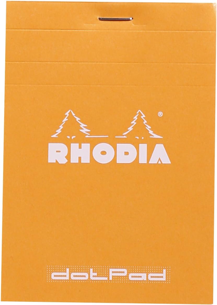 Rhodia Head Stapled Pad, No16 A5, Dot - Black