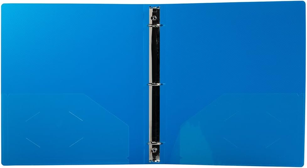 JAM PAPER Plastic 0.75 inch Binder - Clear 3 Ring Binder - Sold Individually