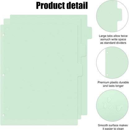 8Pcs 3 Ring Black Binder Dividers with 8 Tabs,A4 Sturdy Plastic Dividers Aesthetic Dividers for Binder,Insertable Black Binder for Office Homework Notebook Binder Page Supplies