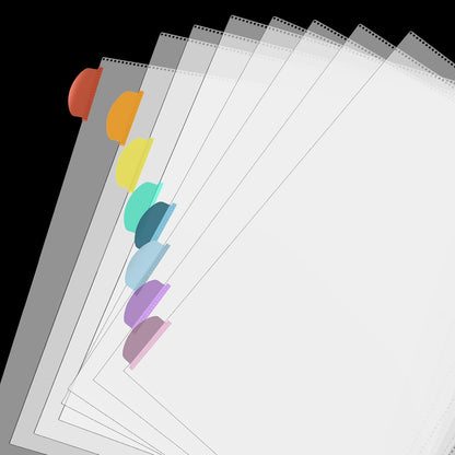 Mr. Pen- Clear Sheet Protectors with Tabs, 8.5x11 Inches, 8 Tabs, 2 Sets, Durable Clear Plastic Dividers for 3 Ring Binders, Insertable Index Page Divider with Multicolor Tabs