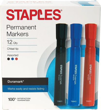 STAPLES Permanent Markers, Ultra Fine Tip, Black, 12 Pack – Duramark Precision Markers for Writing, Drawing & Labeling