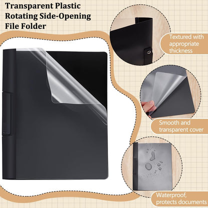30 Pack Presentation Folders, 9x11.4Inch Clear Report Covers with Swing Clip Resume Portfolio Folder Document Binder with 5pcs Stickers for Business Office Files Document, Letter Size