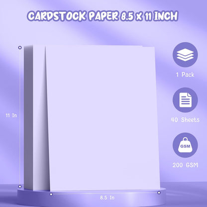 40 Sheets Cream Cardstock Paper 8.5 x 11, Ivory Cardstock Printer Paper 8.5x11, Off White Card Stock Paper 8.5 x 11, 200 GSM Construction Paper for DIY Cards, Greeting Cards, Wedding Invitations