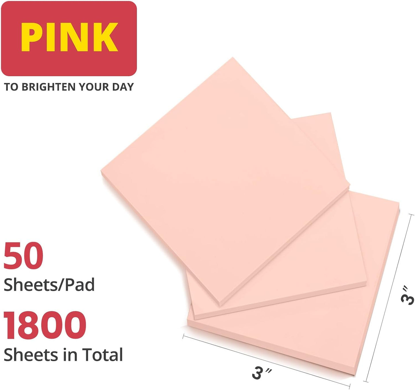 Sticky Notes, 36 Pads, 3x3 Inches Self-Stick Note Pads, Perfect for Office, Study, and Daily Life Organization - Bright