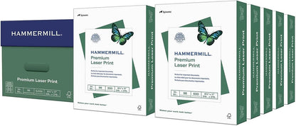 Hammermill Premium Laser Print Paper, 24 lb Copy Paper, 8.5 x 11 Letter Size, 3 Hole - 1 Ream (500 Sheets) - 98 Bright