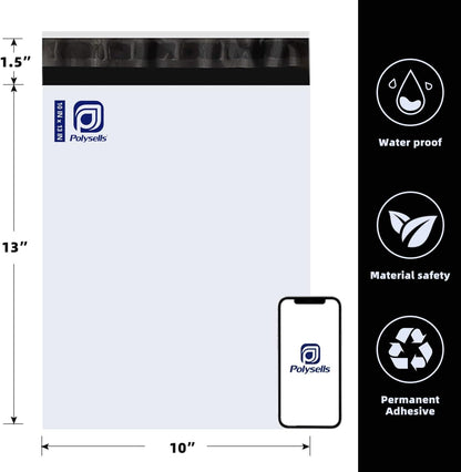 POLYSELLS 100 Pcs 14.5x19 Inch Poly Mailers Shipping Envelopes, Strong Adhesive Sealing, Waterproof, and Tear-resistant Postal Mailing Bags for Clothing, Books, and Accessories
