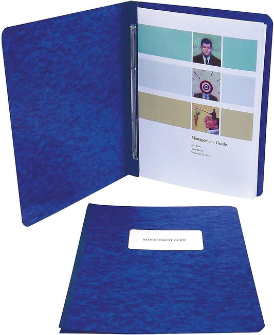 ACCO Pressboard Report Cover, Side Bound, Tyvek Reinforced Hinge, 8.5 Inch Centers, 3 Inch Capacity, Letter Size, Dark Blue (A7025973A)