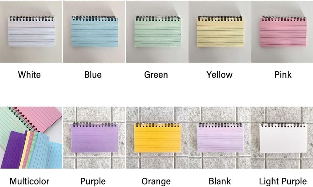 Office Horizontal Line Portable Tearable Memo Pads Notebook Notepad Coil Note Book Journal Diary Planner(Multicolor)