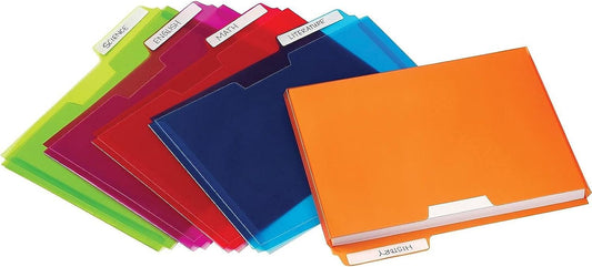 Staples Poly File Pockets, Letter Size, Durable Poly Construction for Secure Document Storage – Assorted Colors, 5/Pack