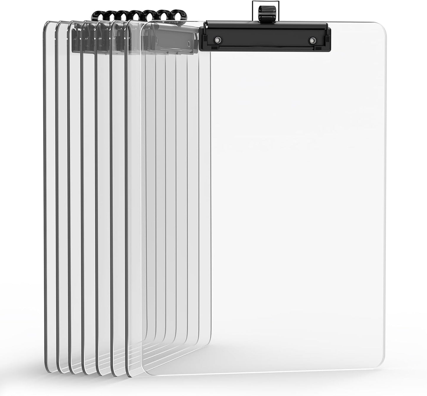 2 Pack Black Clipboard with Pen Holder, 8.5 x 11 Plastic Clip Boards with Black Low Profile Clip, Letter Size for Classroom, Teacher, Students, School, Office Supply
