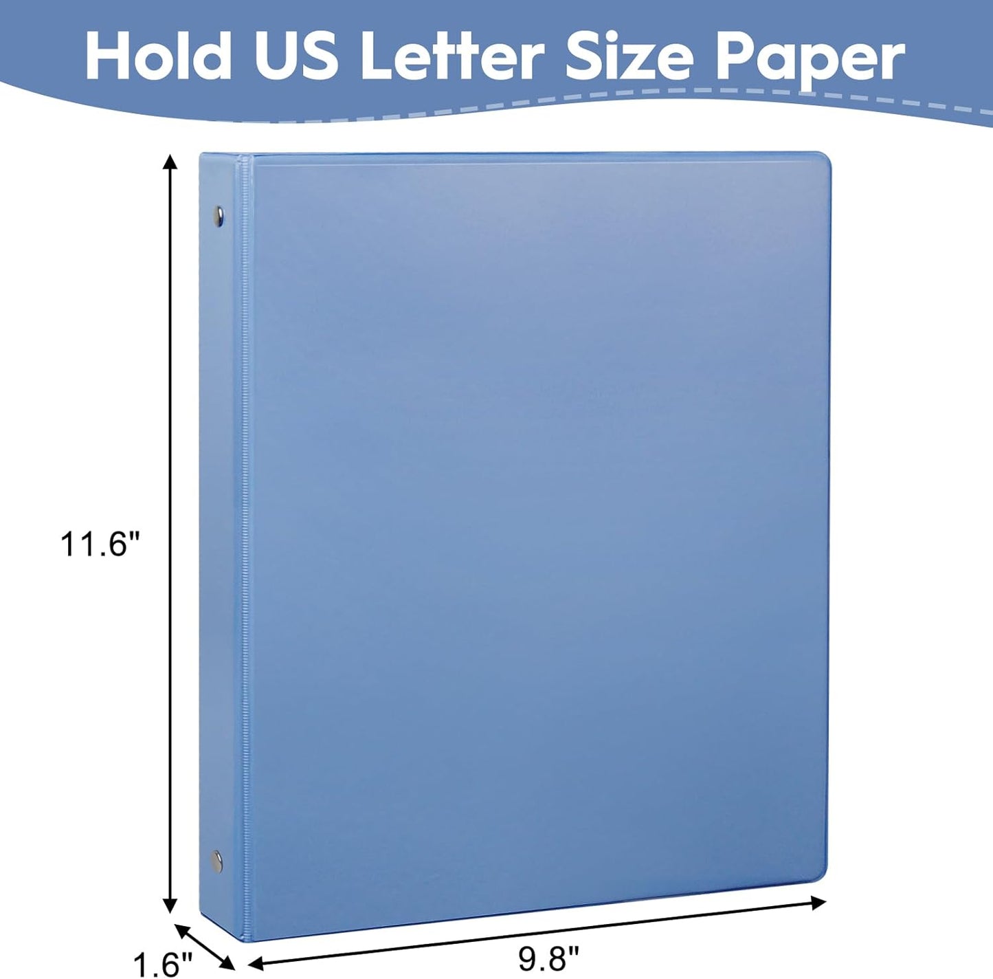 CIXILDTS 1-Inch Round Ring Binders, Standard 3 Ring Binder Fit Letter Size Paper, Presentation View Binders, 6 Packs, Assorted
