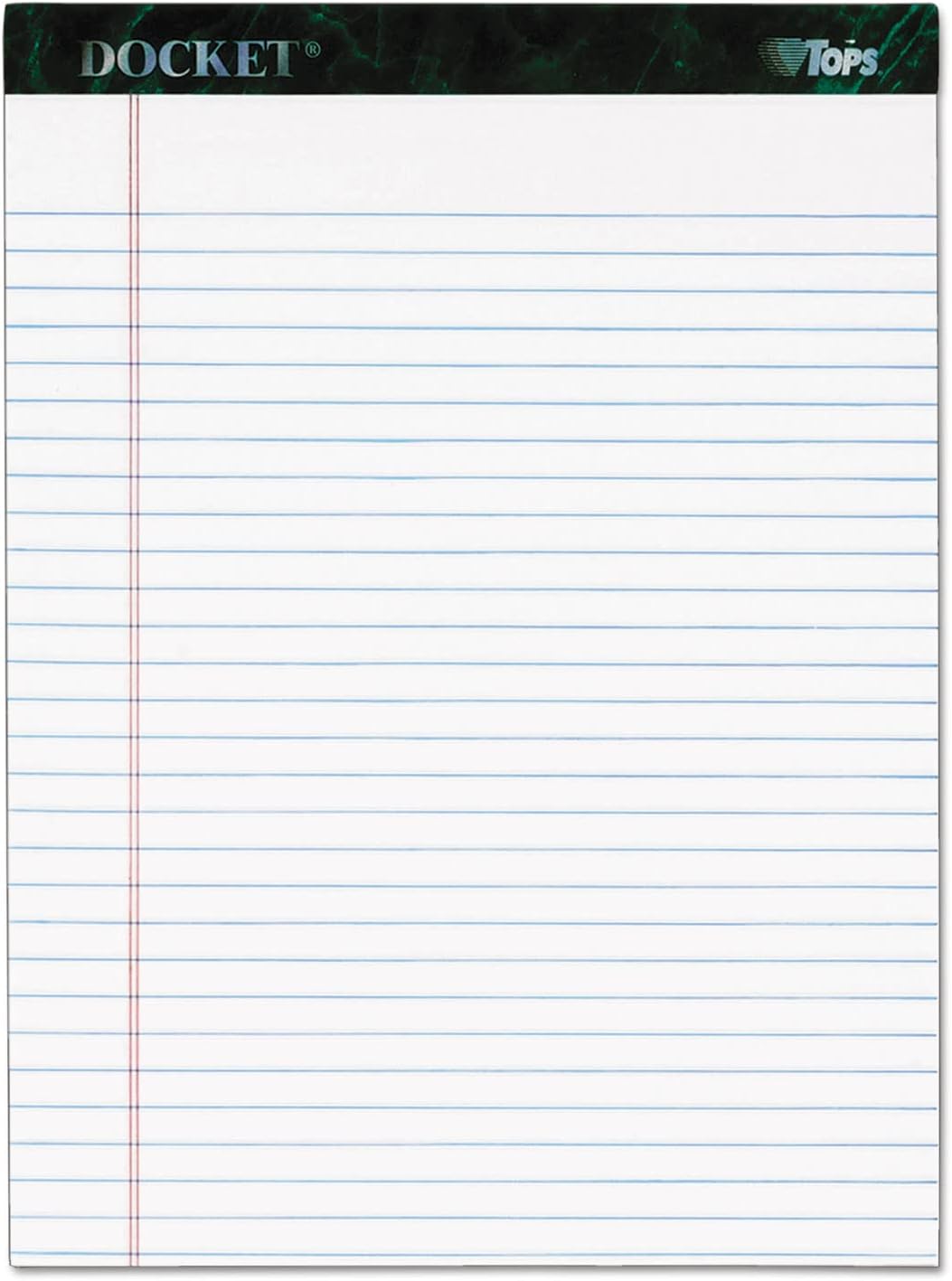 TOPS Docket Writing Tablet, 8-1/2 x 11-3/4 Inches, Perforated, Canary, Legal/Wide Rule, 50 Sheets per Pad, 6 Pads per Pack (63406)