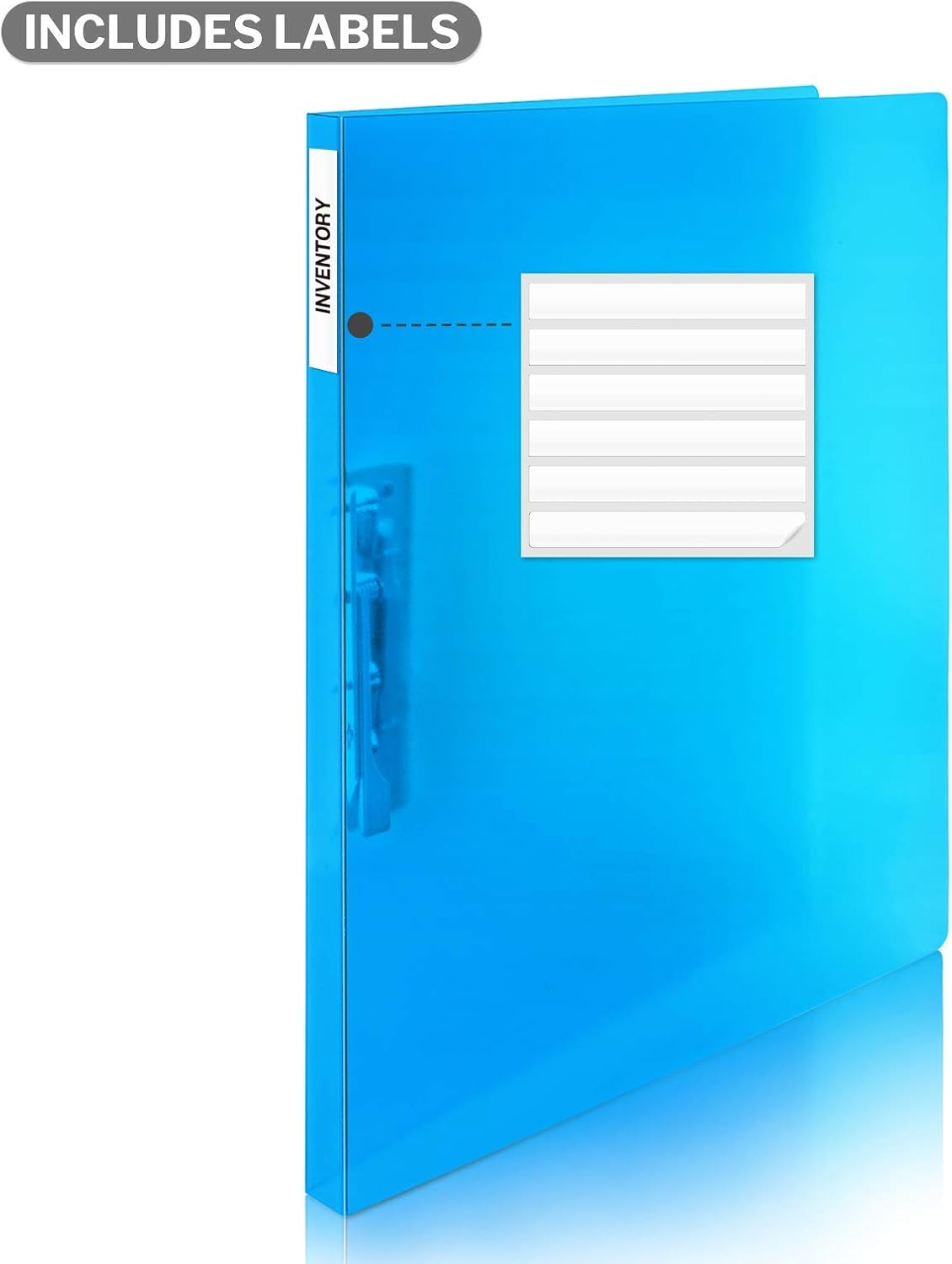 CRANBURY Punchless Clamp Binder (Dusky Gray), Ringless Binder Holds 100 Letter Size Pages, Documents, 8.5x11 Folder with Metal Clip for Home or Office, Transparent Acid-Free Poly