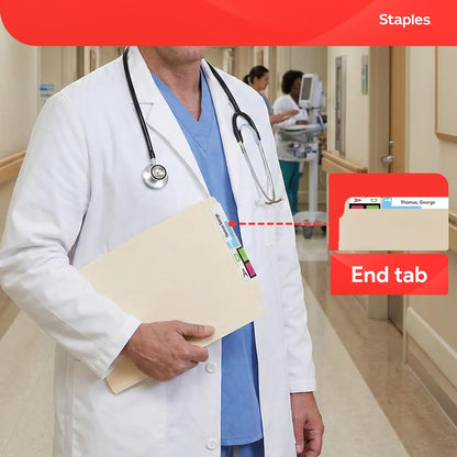 Staples Reinforced File Folder with Fasteners, Letter Size, Manila, Durable Paper Stock, 50/Pack