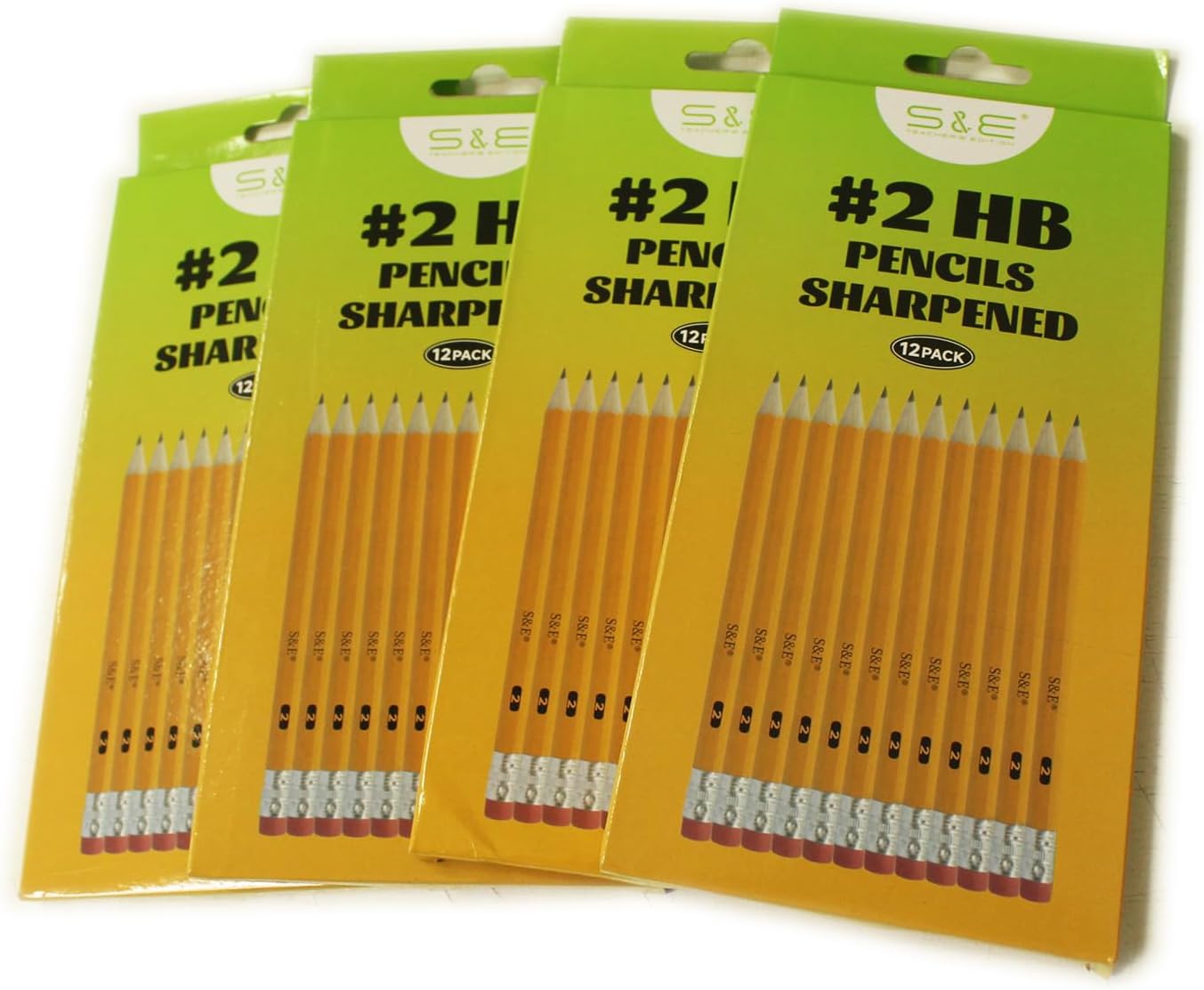 S & E TEACHER'S EDITION 360pcs Pre-sharpened Pencils with eraser top, No.2 pencils #2 HB pencil, Golf, Classroom, Pew, Back to school, 360 pcs/box