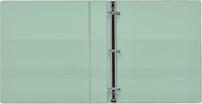 Avery Heavy-Duty View 3 Ring Binder, 1.5 Inch One Touch Slant Rings, 375-Sheet Capacity, DuraHinge, 2.1 Inch Wide Spine, Customizable Clear Cover and Spine, 1 Pastel Sage Green Binder (79819)