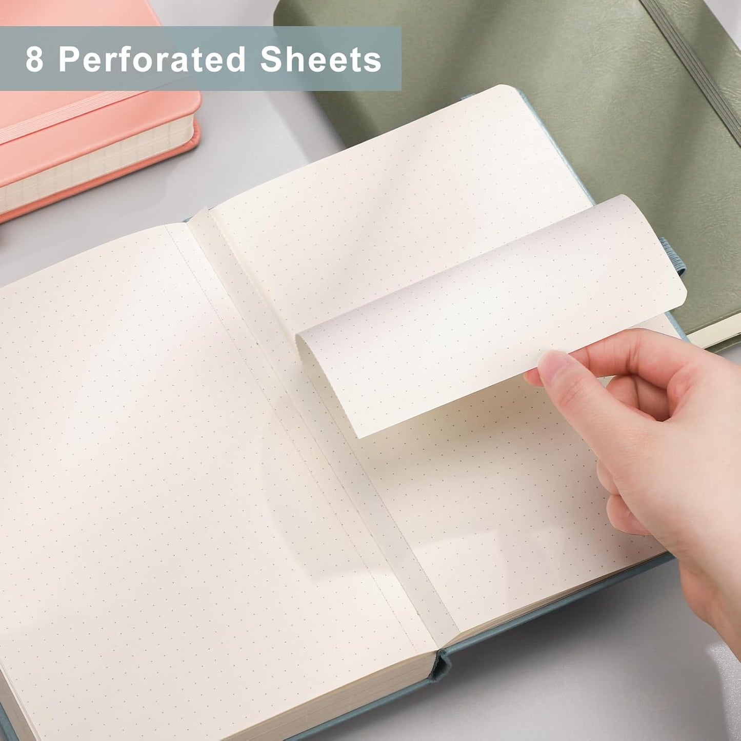 EMSHOI Graph Paper Notebook - 256 Pages A5 Graph Notebook/Journal, Hard Cover, 120gsm Thick Paper, Smooth PU Leather, Inner Pocket, 5.75'' × 8.38''-Black