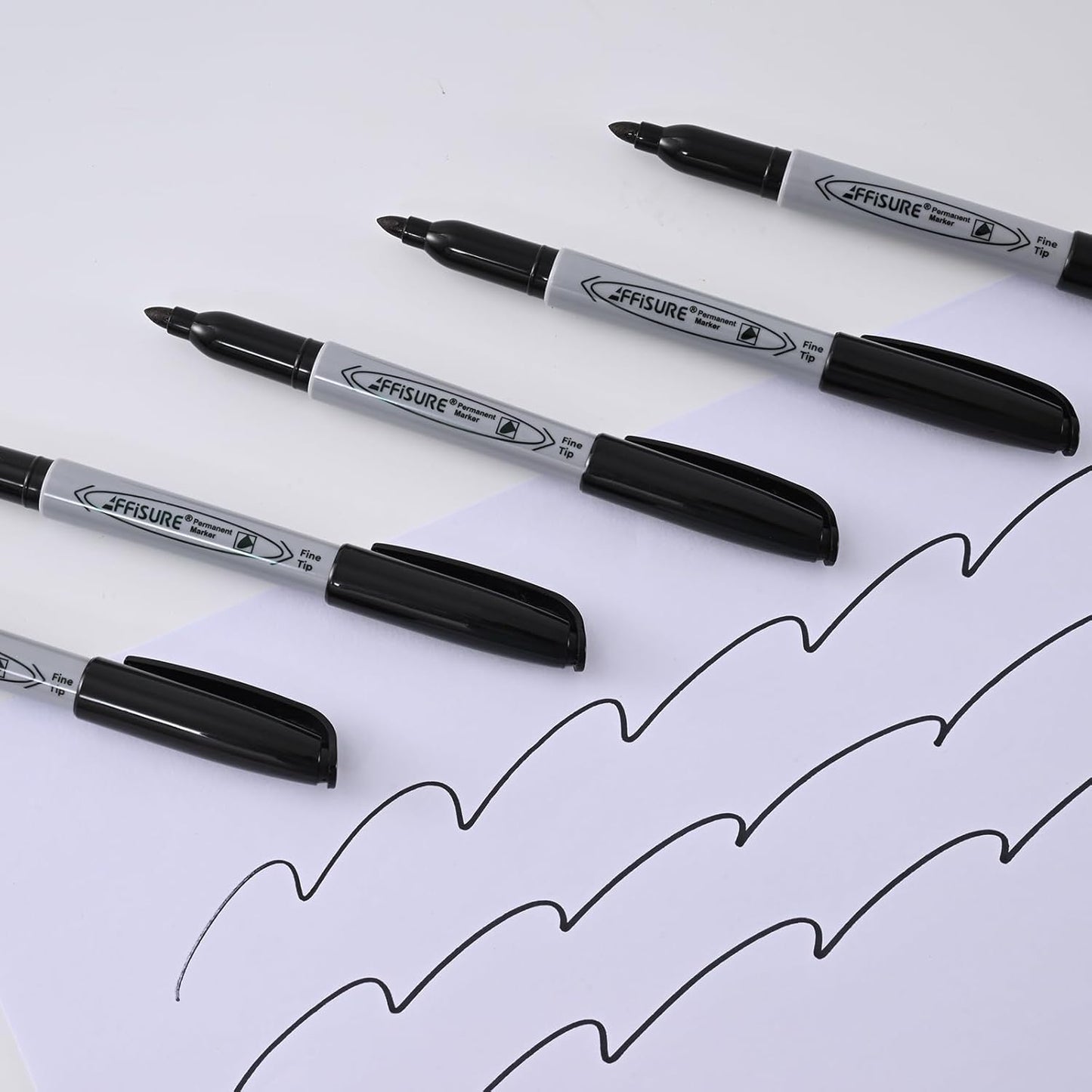 Permanent Markers, Ultra Fine Point, Black, 75 Count, 0.4mm, Fine tip permanent marker set, quick dry, waterproof, fading resists, durable, marks on paper, glass, ceramic, plastic, wood, rock, metal