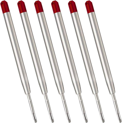 Blue Ink Refills (6pcs), Replaceable Ballpoint Pens Refills, 1mm Medium Tip - Blue