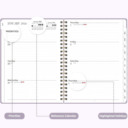 Planner 2026-2027, Weekly and Monthly Academic Year Calendar Planner, July 2026 - June 2027, Daily Agenda Book for Office School Supplies, A5(6.3'' x 8.5'')
