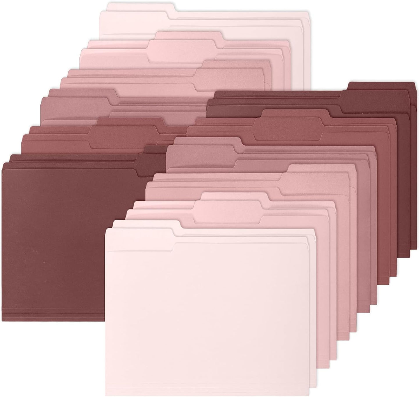 Whaline 24 Pack Dusty Blue File Folders Letter Size 6 Colors Gradient Blue File Pockets with 1/3 Cut Tab for Home Office Classroom Supplies, 8.9 x 11.6 Inch