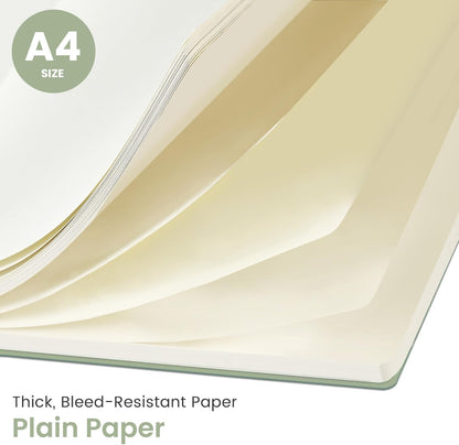 Taja Spiral Lined Notebook, 8.5"x11" Notebooks for Work, Large A4 Journal for Women & Men, College Ruled Journaling Notebook for Writing, Plastic Cover Spiral Journal, Green