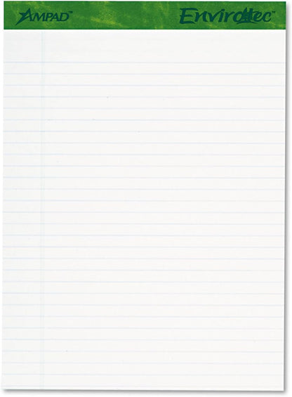 Earthwise by Ampad 40102 Recycled Writing Pad, 8 1/2 x 11 3/4, WE, 40 Sheets (Pack of 4)