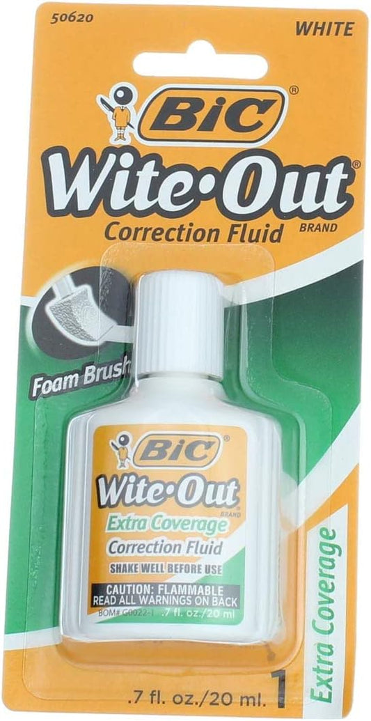 Bic Wofecp1-Whi .7 Oz Wite-Out Extra Coverage Correction Fluid