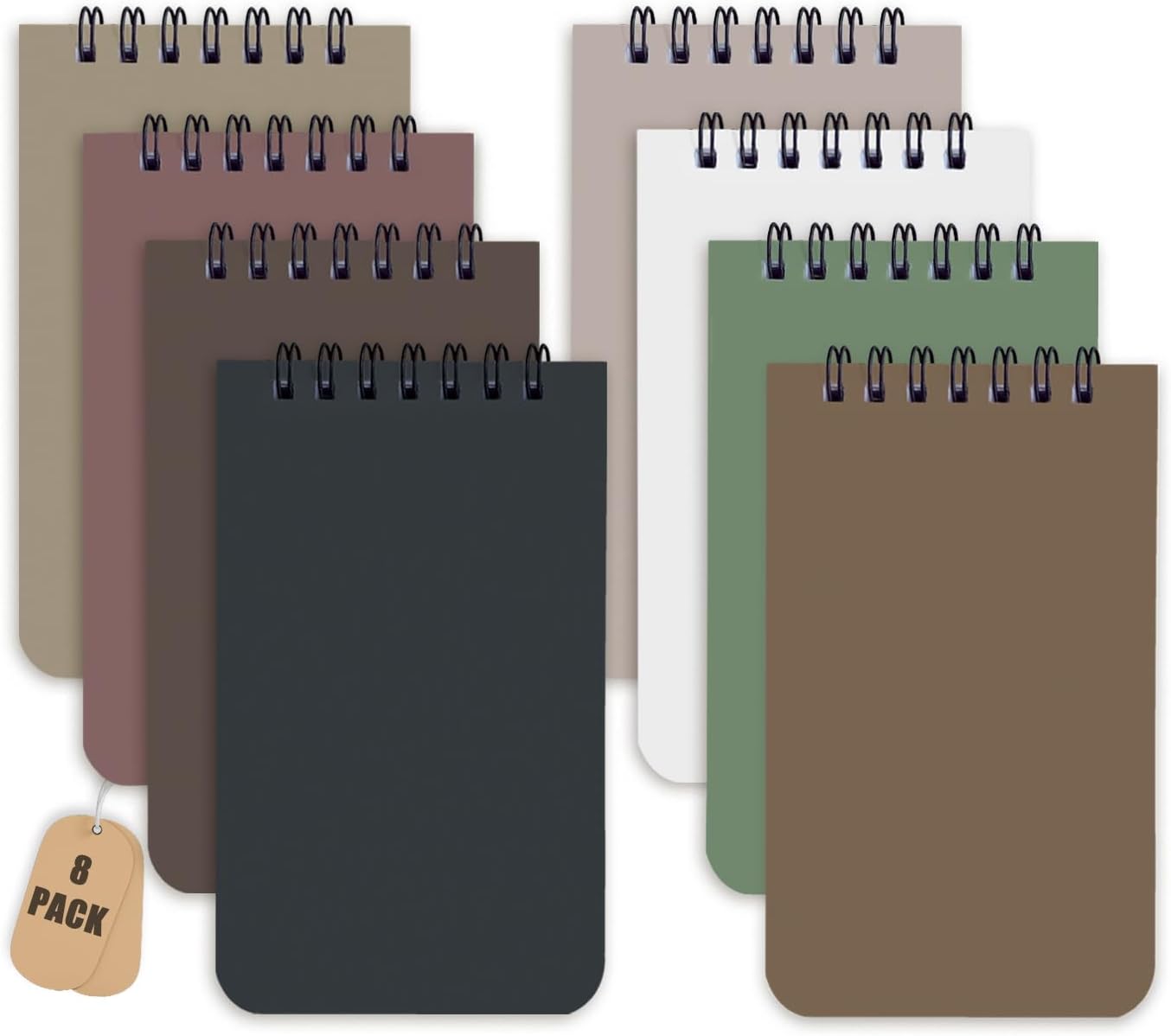 KTOJOY 8 Pack Small Pocket Notebook Small 3x5 Spiral Notepads With Lined Pages, Small Top Spiral Notebook Little Mini Memo Steno Note Pads for Outdoor Home Office College School