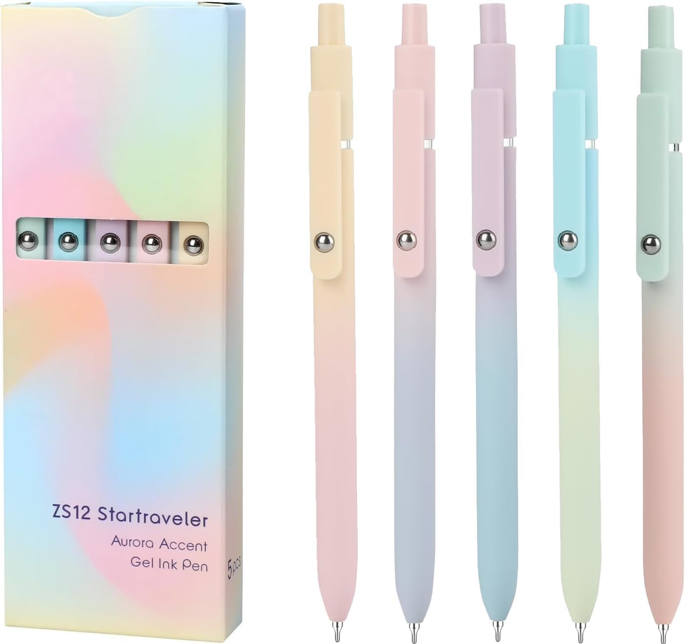 Vanhench 7Pcs 0.5 mm Black Ink Gel Pens Fine Point Smooth Writing Quick Dry Pen for Nurses Teacher Journaling Note Office Desk School Gift, Nice Cute Multifunction Writing Pens with Fidget Stress Ball