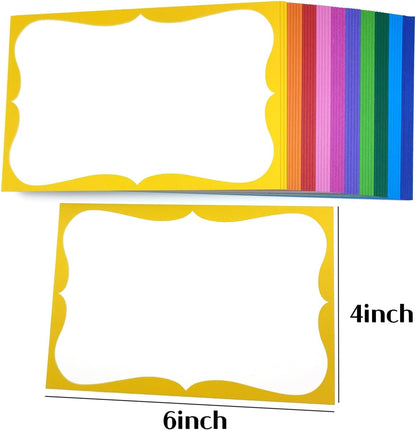 PPAPPAPPIYO index card 4x6 Decorative Border Vellum paper (Set of 50) 260gsm (4X6, design01)