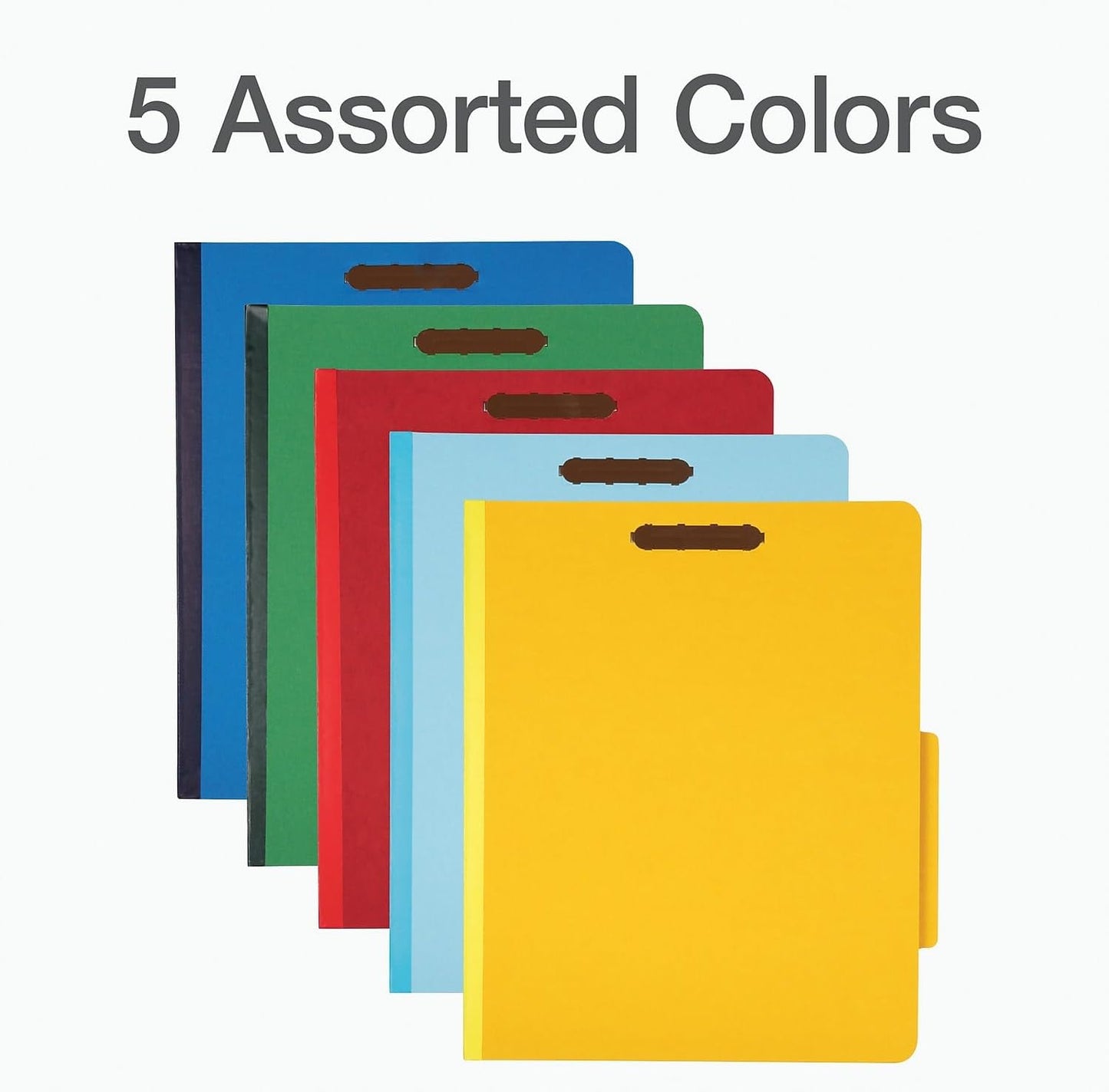 Pendaflex Classification Folders, Standard, 2 Dividers, Embedded Fasteners, 2/5 Cut Tab, Assorted, Letter Size, 10/BX (24025)