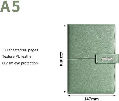 A5 Notebook Journal Leather Journal Hardcover With Pen Set for Work School Writing Business Notebook 200 pages + pen refill + gift box packaging(Blue)