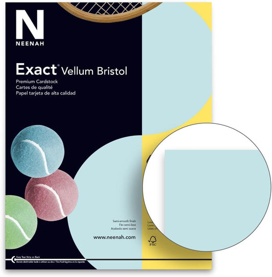 Neenah Exact Vellum Bristol Cardstock, 8.5" x 11", 67 lb/147 GSM, Ivory, 250 Sheets (81368)