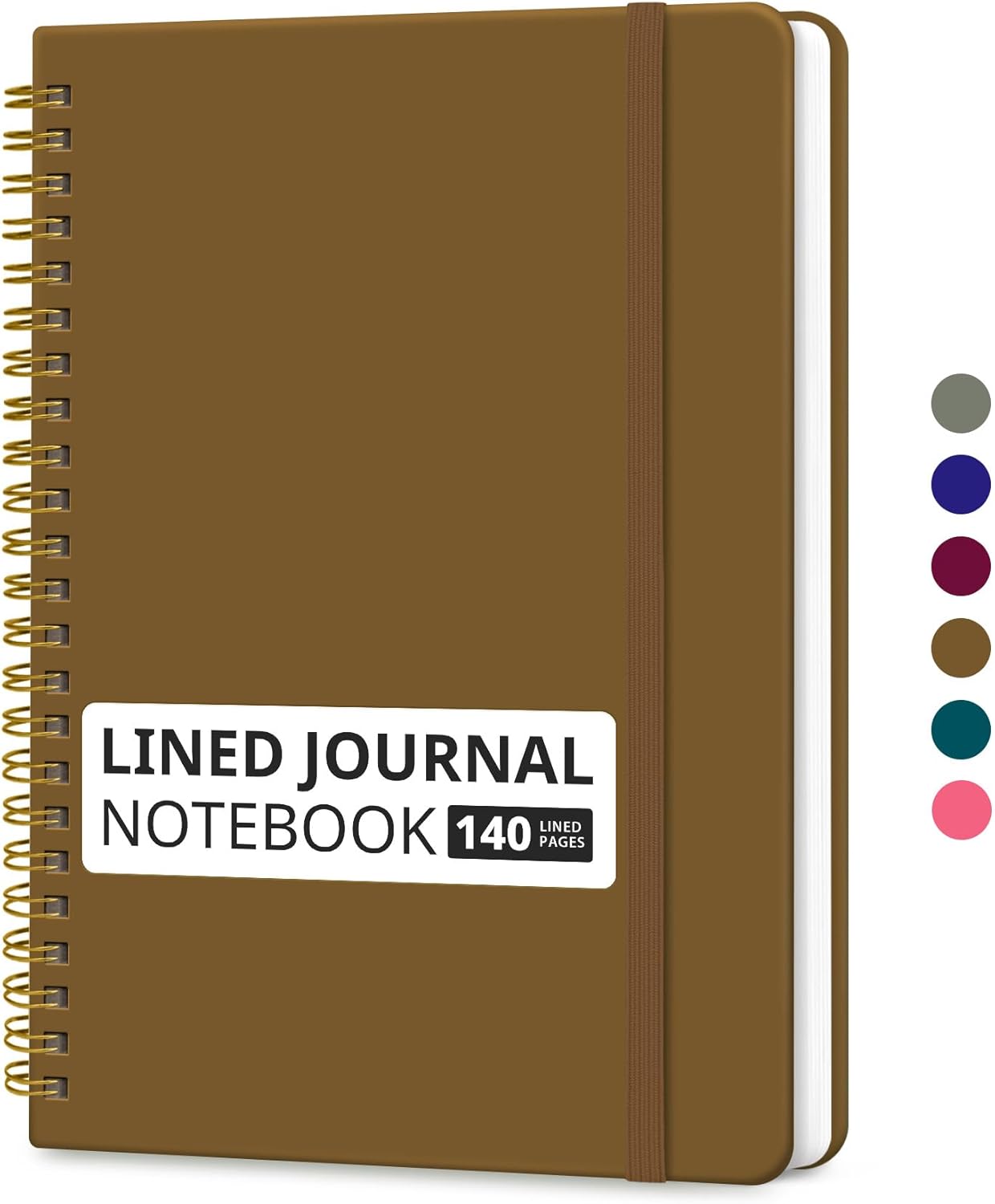 Taja Lined Spiral Journal Notebook for Women & Men, 140 Pages, College Ruled Hardcover Notebook for Work & Note Taking, Journals for Writing, A5(5.7" x 7.9") - Green