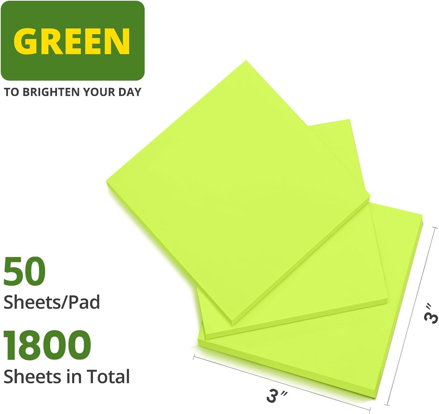 Sticky Notes, 36 Pads, 3x3 Inches Self-Stick Note Pads, Perfect for Office, Study, and Daily Life Organization - Bright