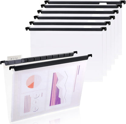 Letter Size Green Hanging File Folders Hanging Document Folder Plastic Transparent Hanging File Folder for File Cabinets Document Filing (20, Sage Green)