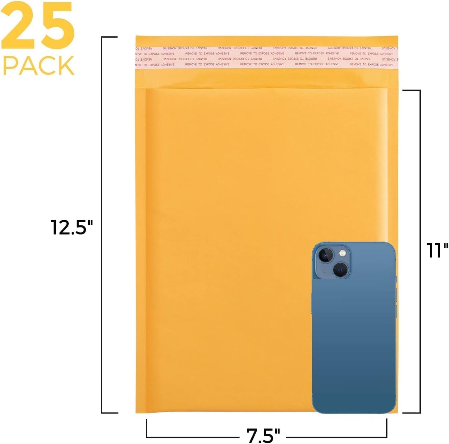 Fuxury Kraft Bubble Mailer 4x8” 50Pack Padded Envelopes Usable Size 4x7" Strong Adhesion Thick Bubble Envelopes Waterproof Cushioned Bubble Mailers Packaging for Small Business #000 Yellow
