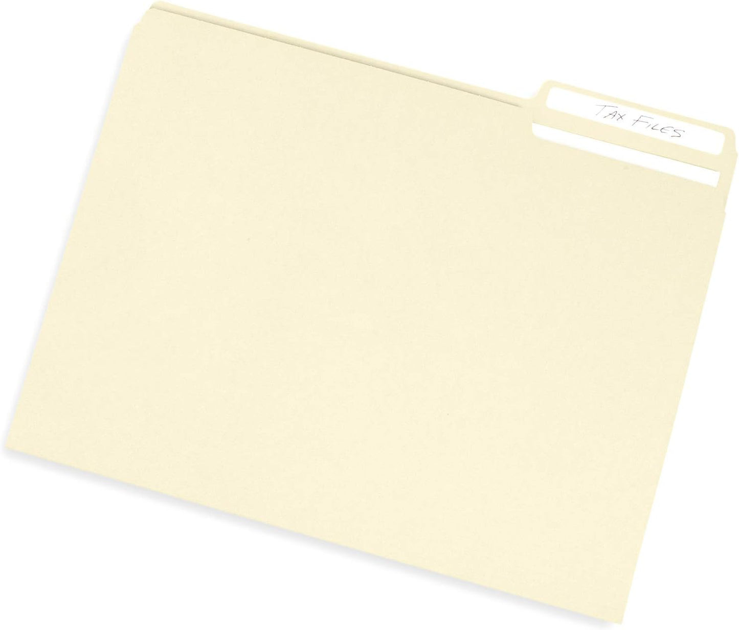 File Folder, 1/3 Cut Tab, Letter Size, Yellow, Great for Organizing and Easy File Storage, 100 Per Box